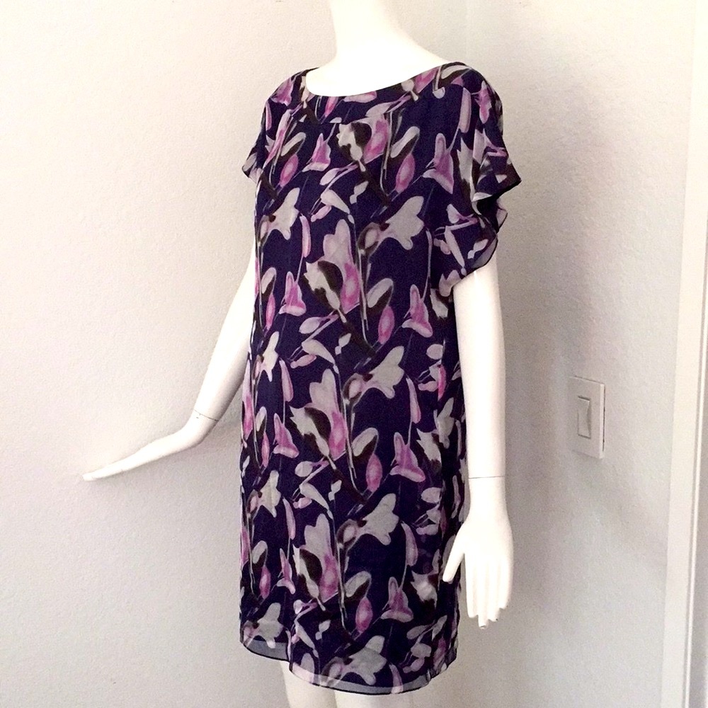 Adam floral print silk shift dress - Picture 3 of 8